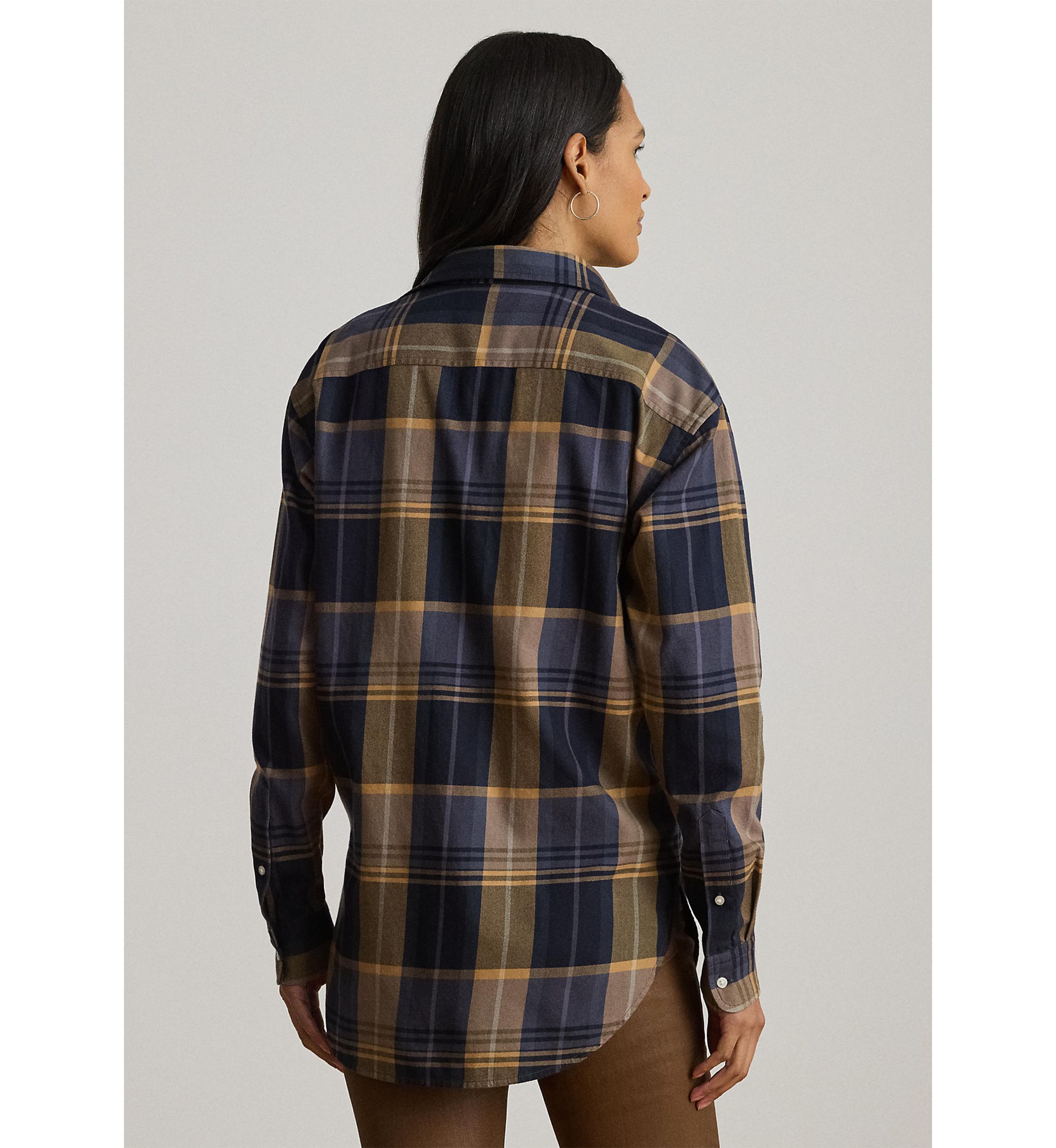Relaxed Fit Plaid Cotton Twill Shirt