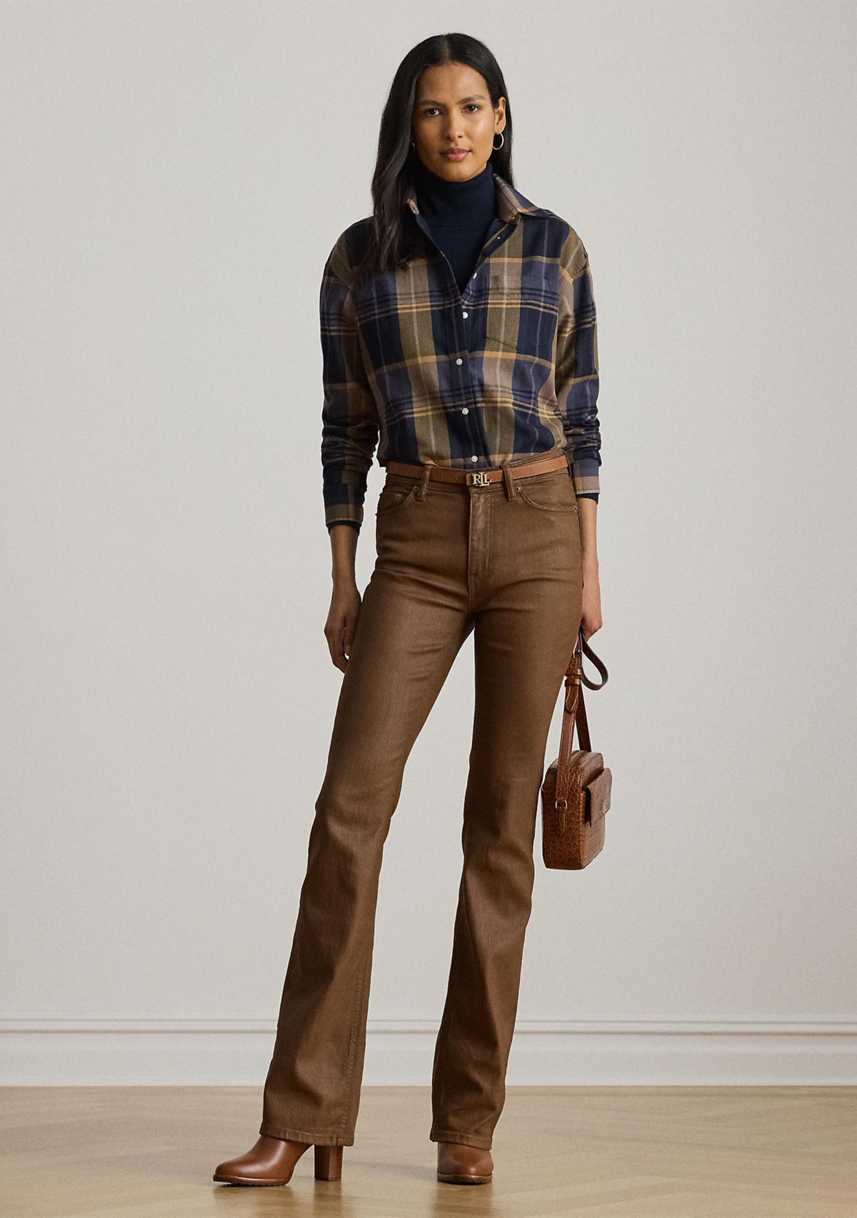 Relaxed Fit Plaid Cotton Twill Shirt