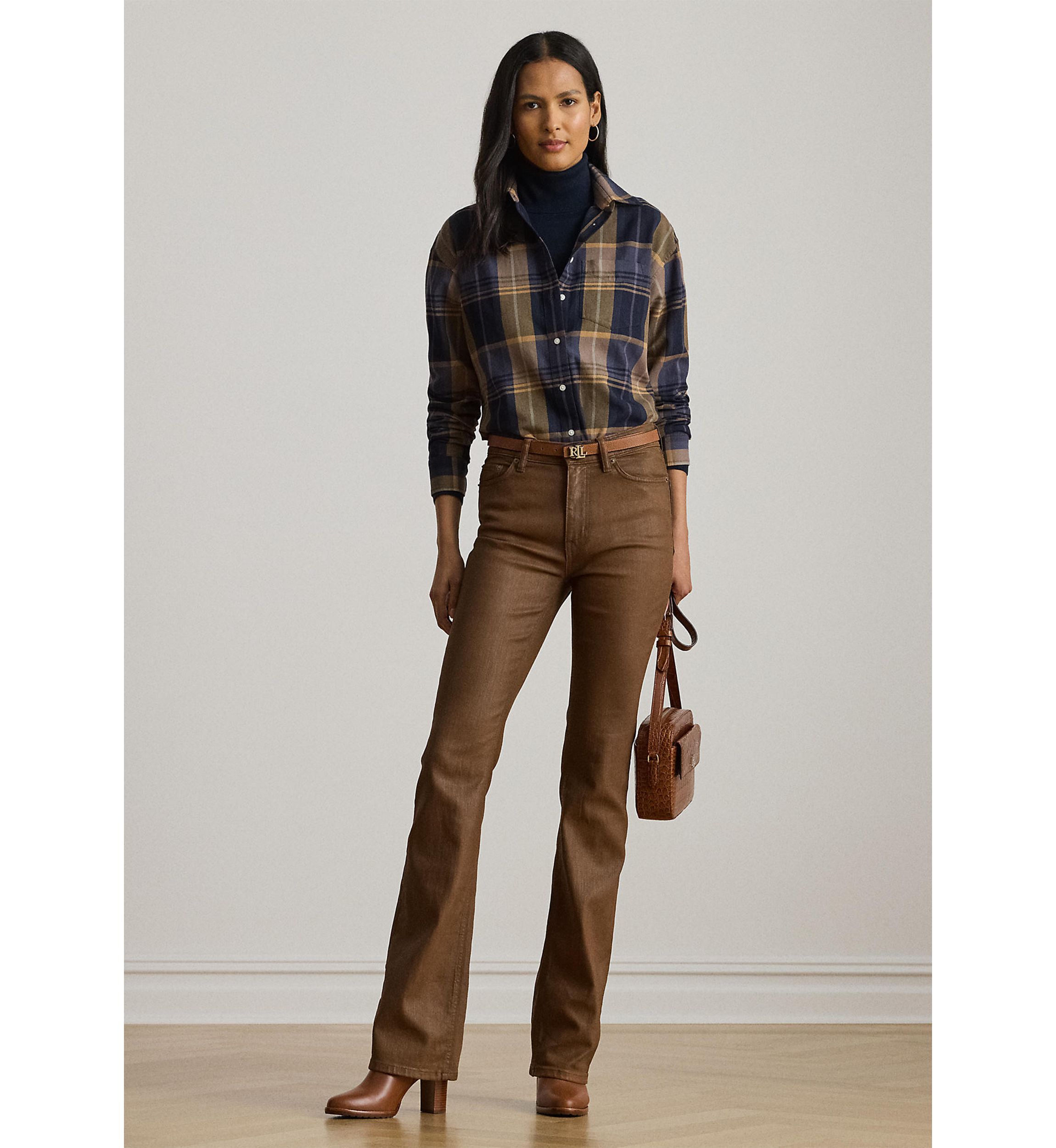 Relaxed Fit Plaid Cotton Twill Shirt