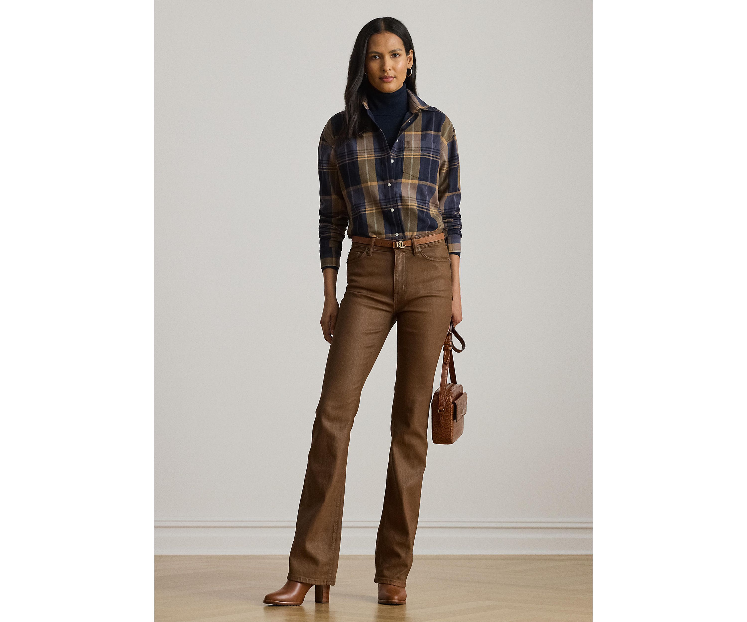 Relaxed Fit Plaid Cotton Twill Shirt
