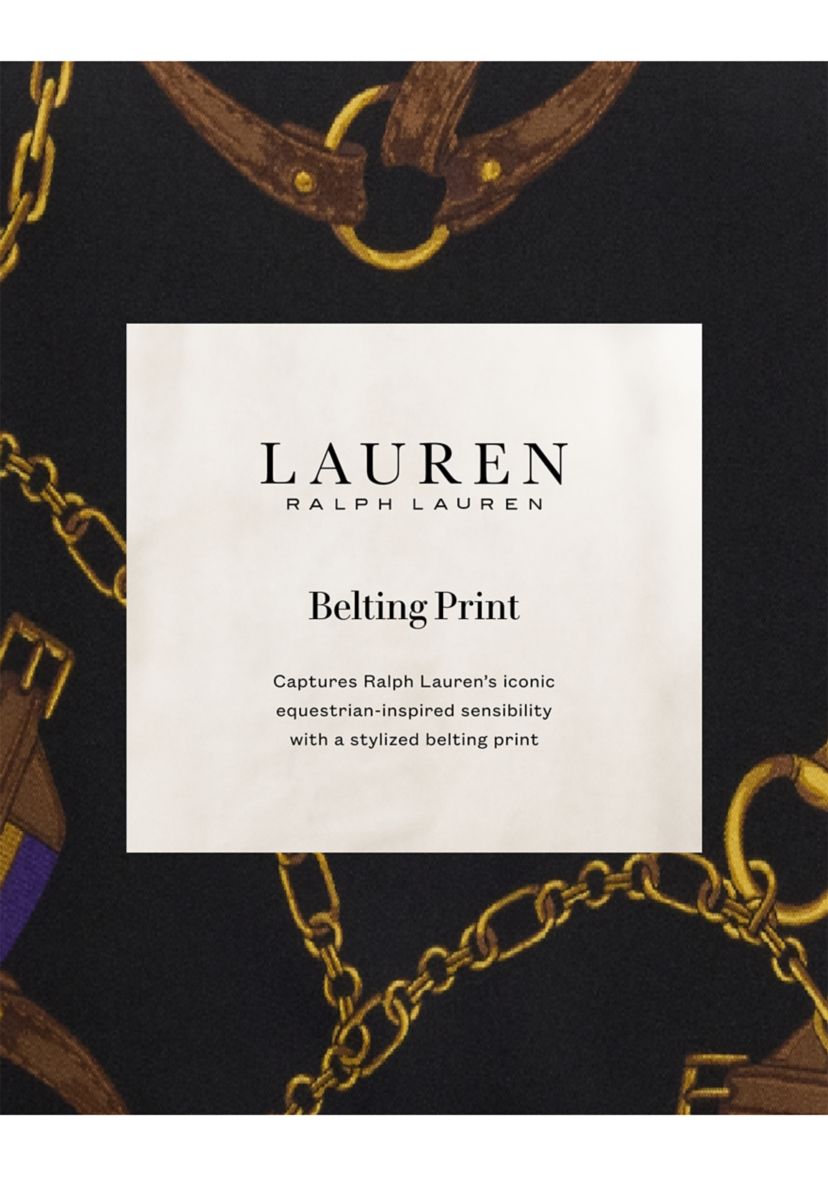 Classic Fit Belting-Print Satin Shirt