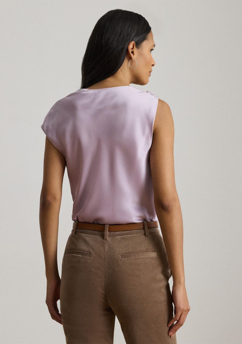 Womens Charmeuse Asymmetrical Blouse