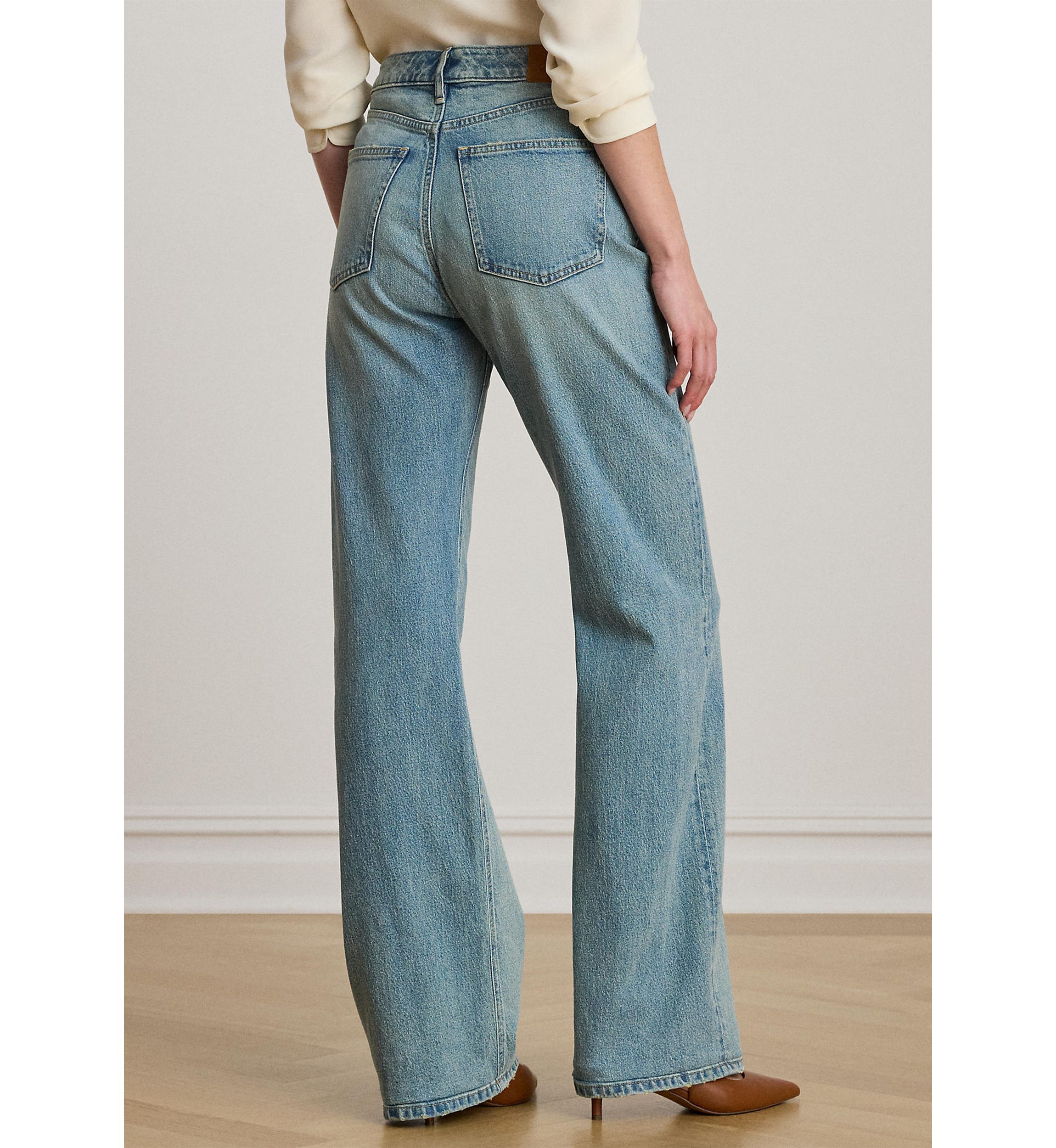 Womens High-Rise Wide-Leg Jeans