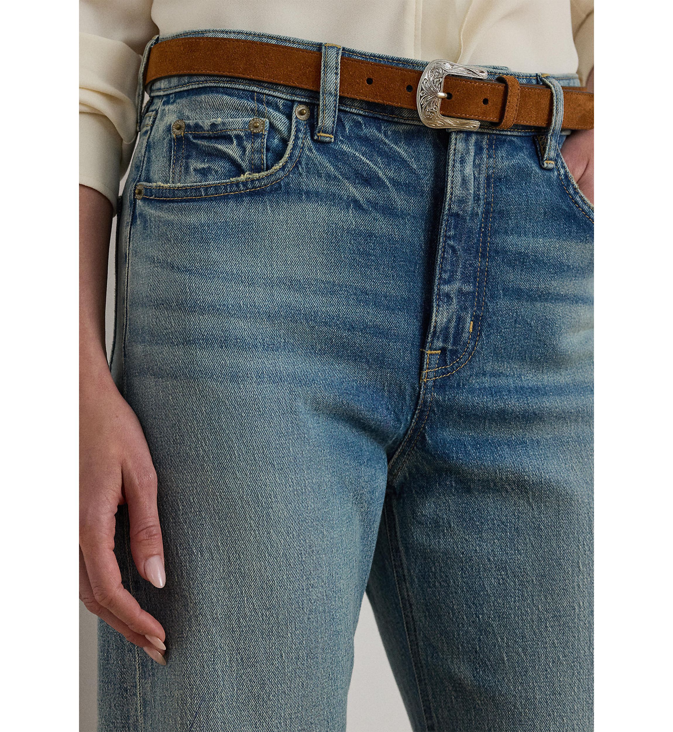 Womens High-Rise Wide-Leg Jeans