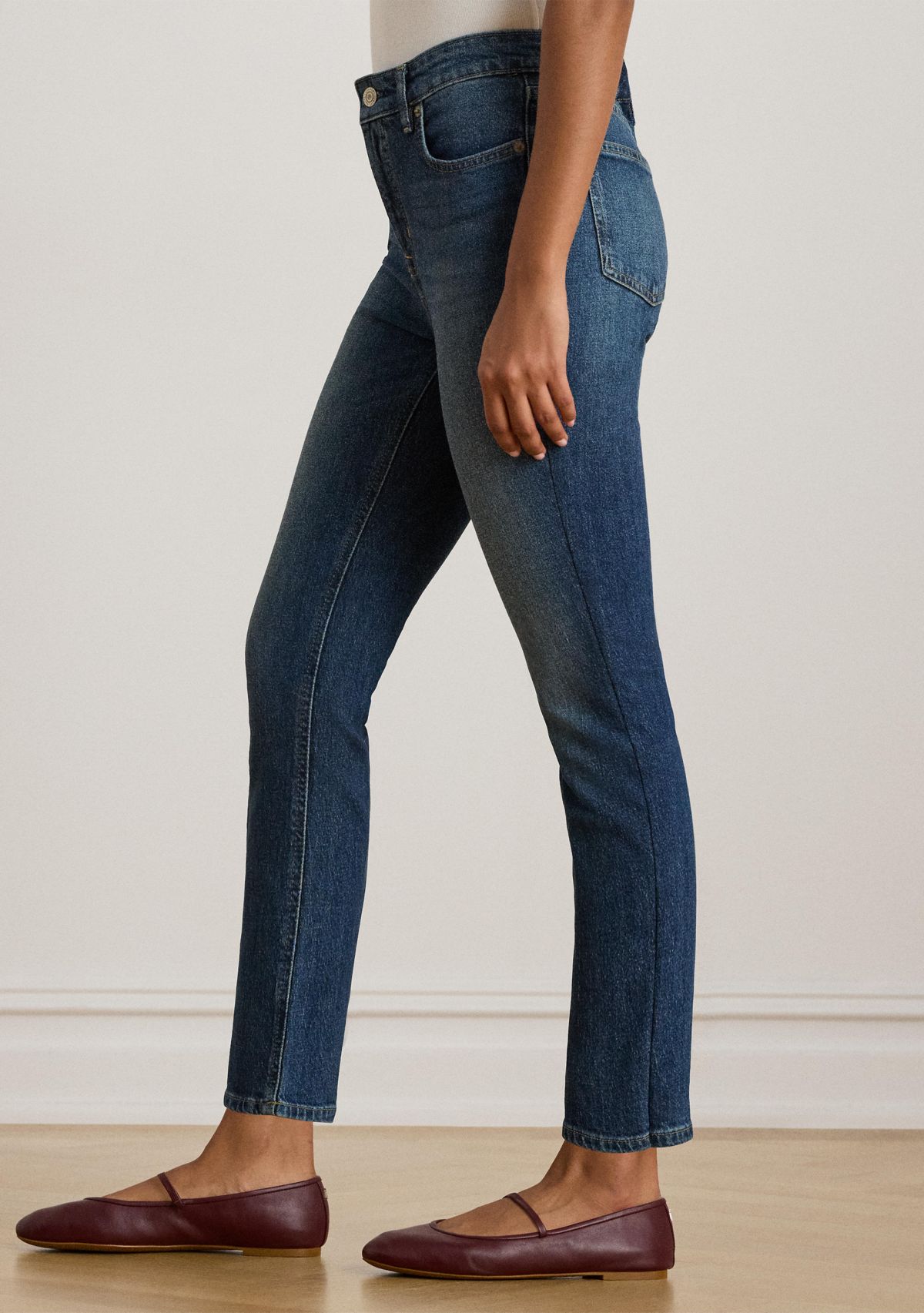 High-Rise Straight Ankle Jeans
