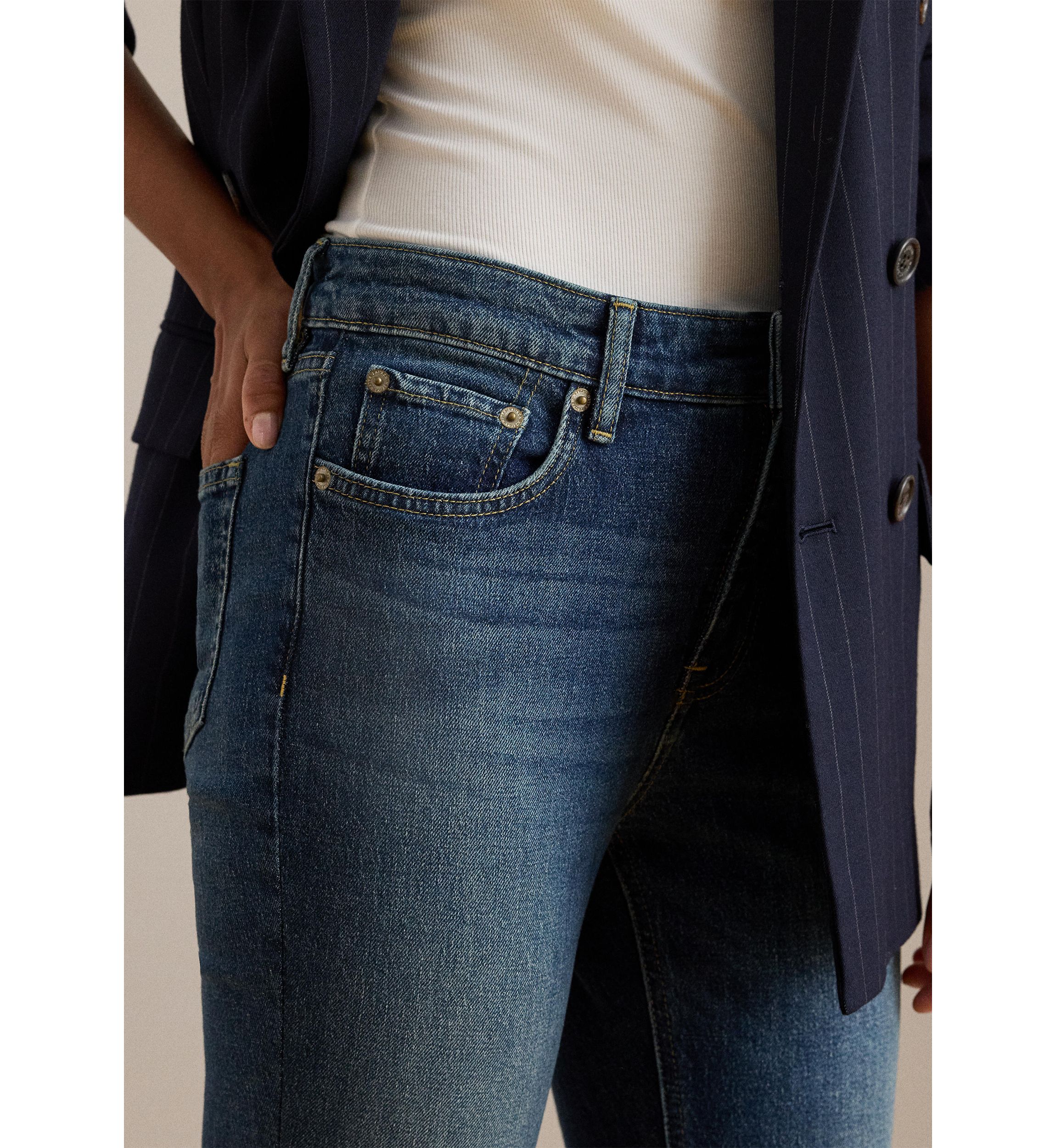 High-Rise Straight Ankle Jeans