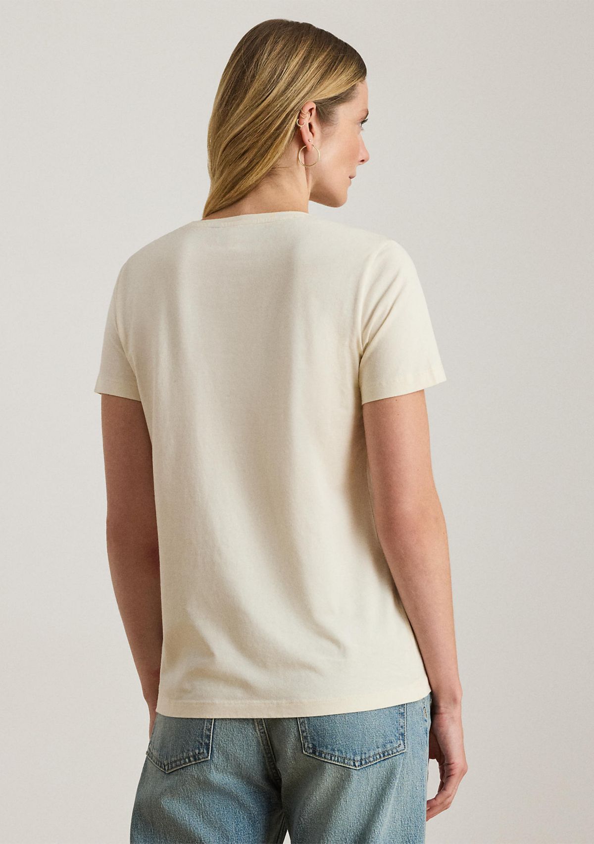 Womens Beaded-Crest Cotton Jersey T-Shirt