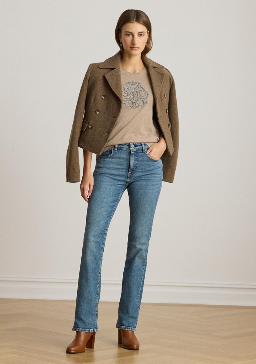 Womens Beaded-Crest Cotton Jersey Tee