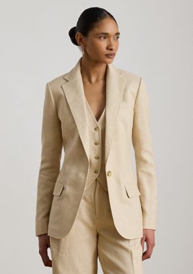 Lauren Ralph Lauren Women's Linen-Cotton Tweed Blazer, 4