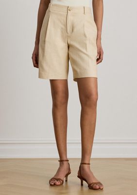 Lauren Ralph Lauren Women's Pleated Linen-Cotton Tweed Bermuda Shorts, 2