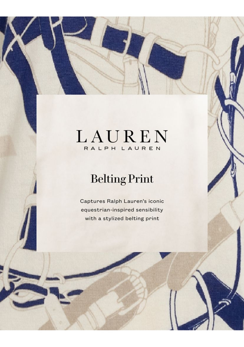 Relaxed Fit Belting-Print Crepe Shirt