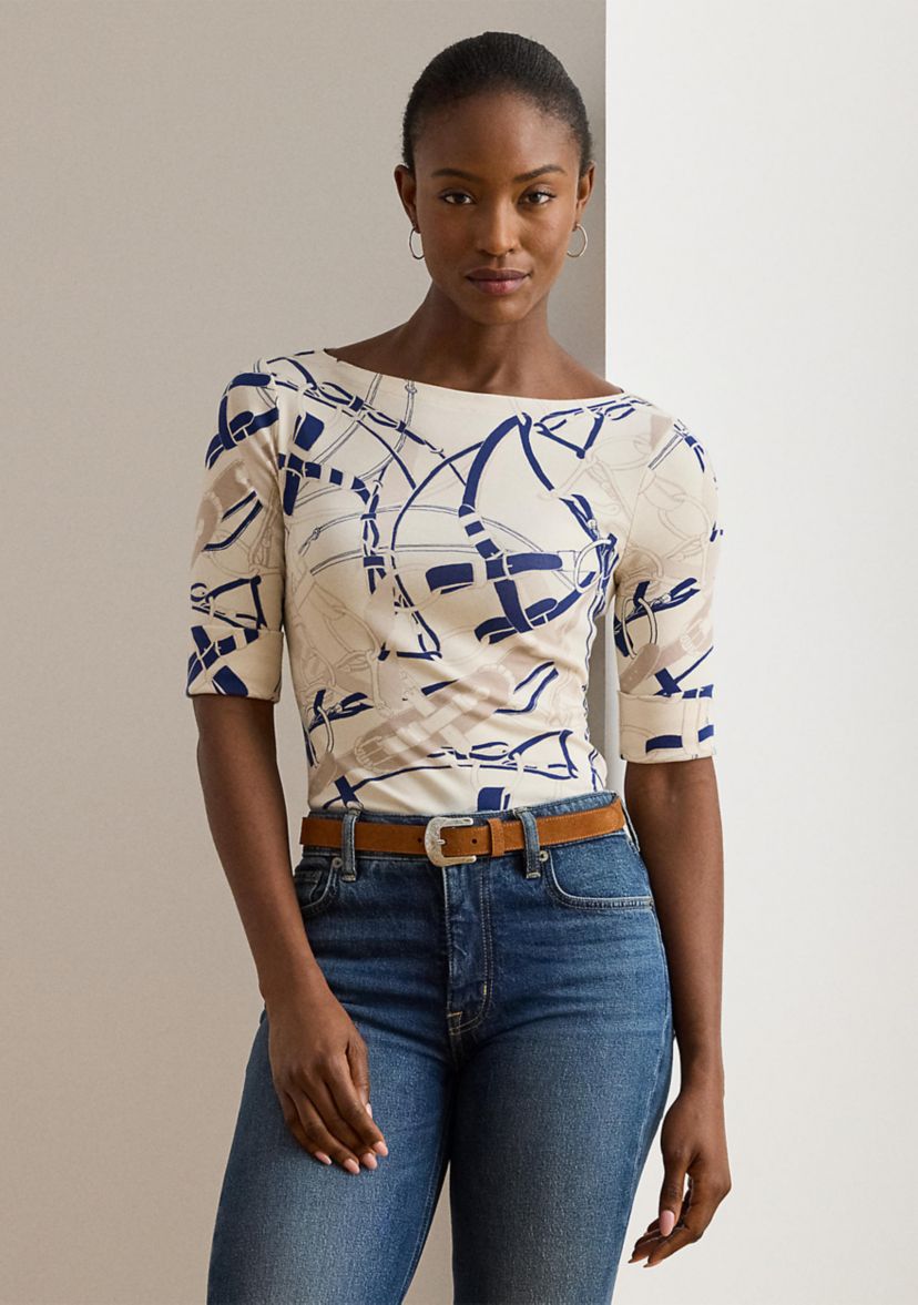 Womens Classic Fit Paisley Crepe Shirt