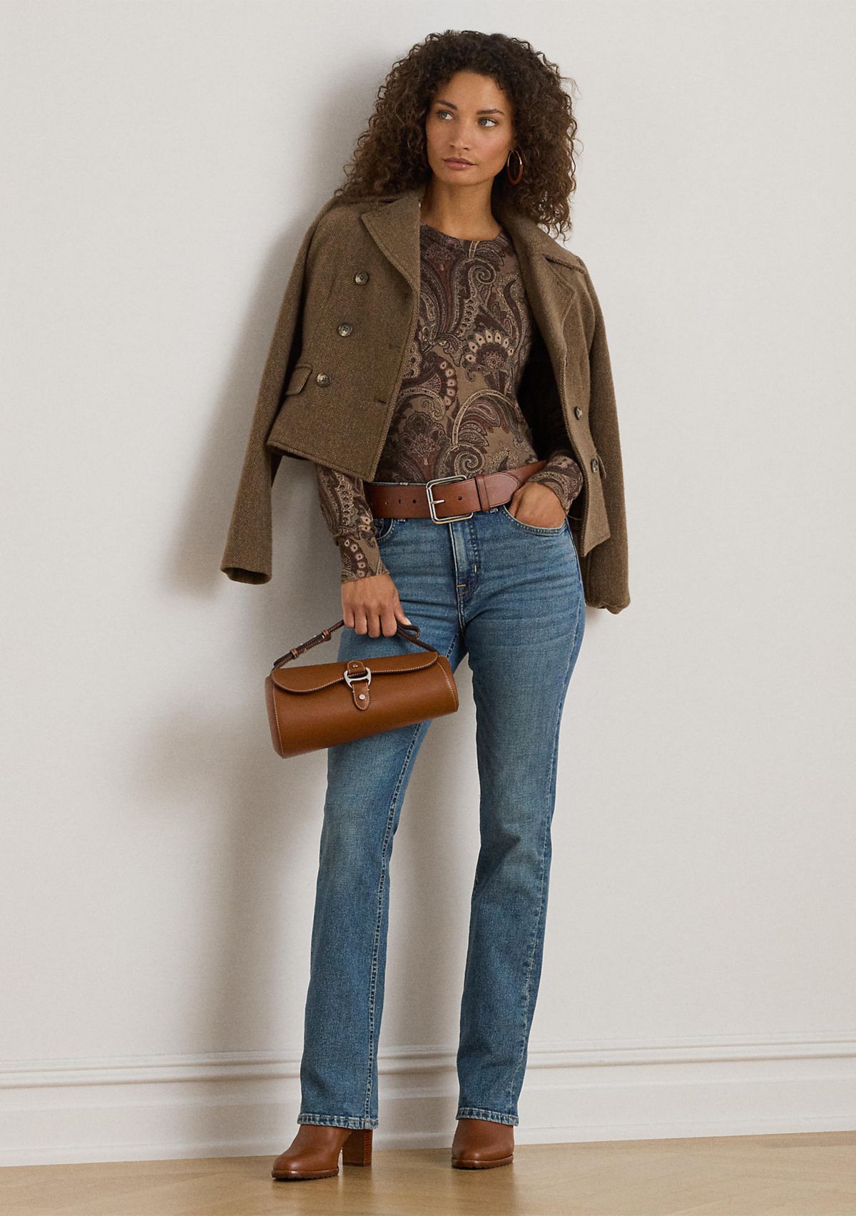 Womens Paisley Cotton Blend Sweater