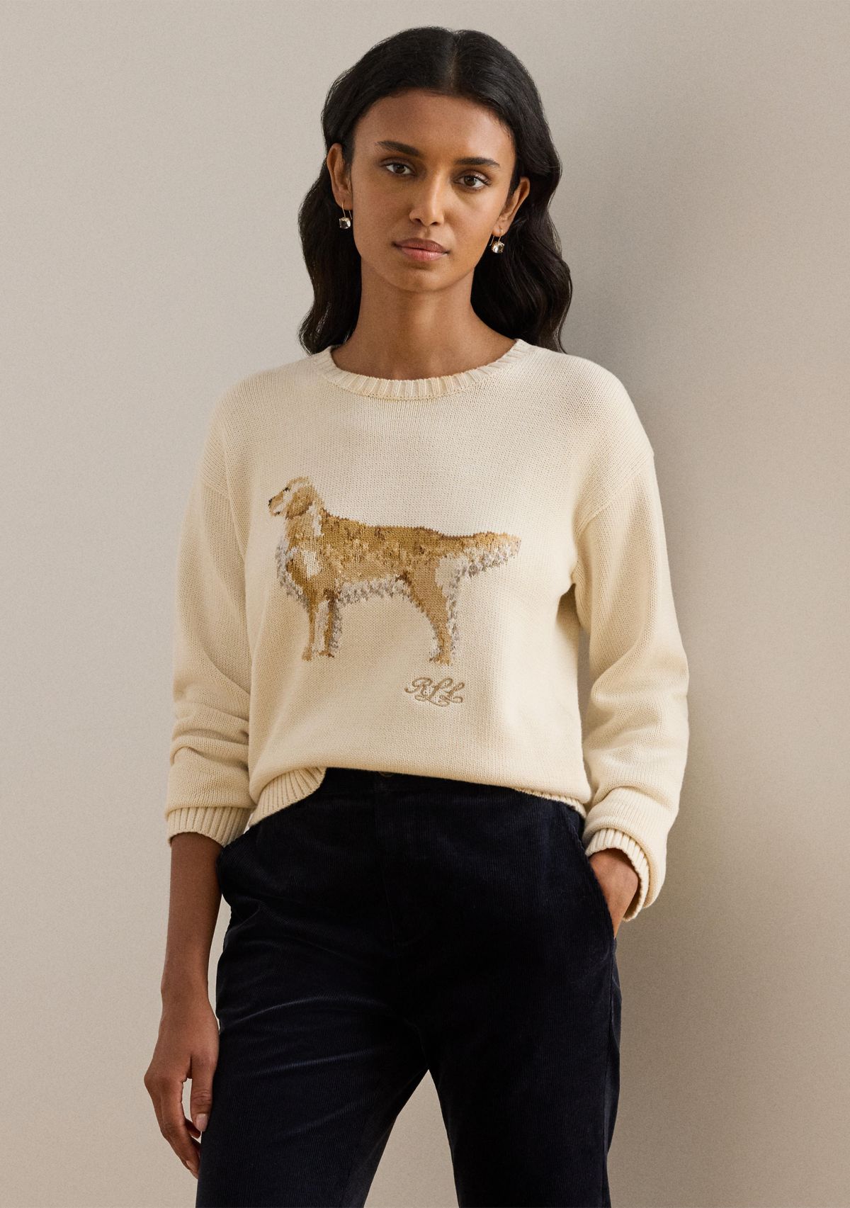 Intarsia-Knit Golden Retriever Sweater