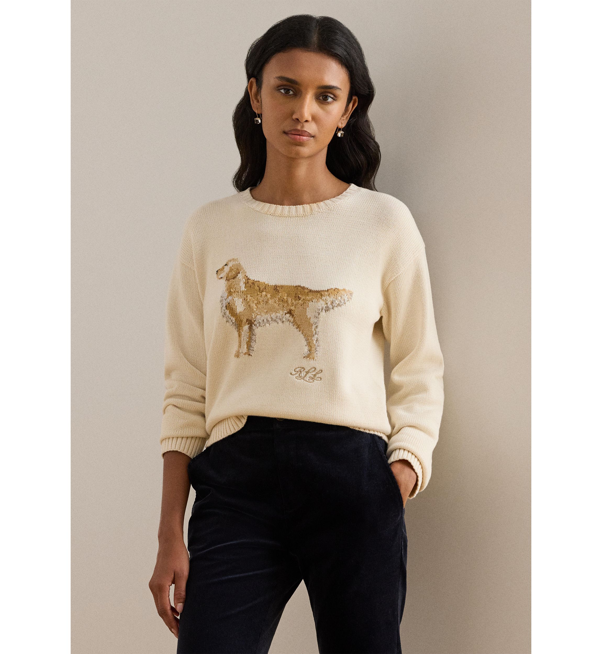 Intarsia-Knit Golden Retriever Sweater