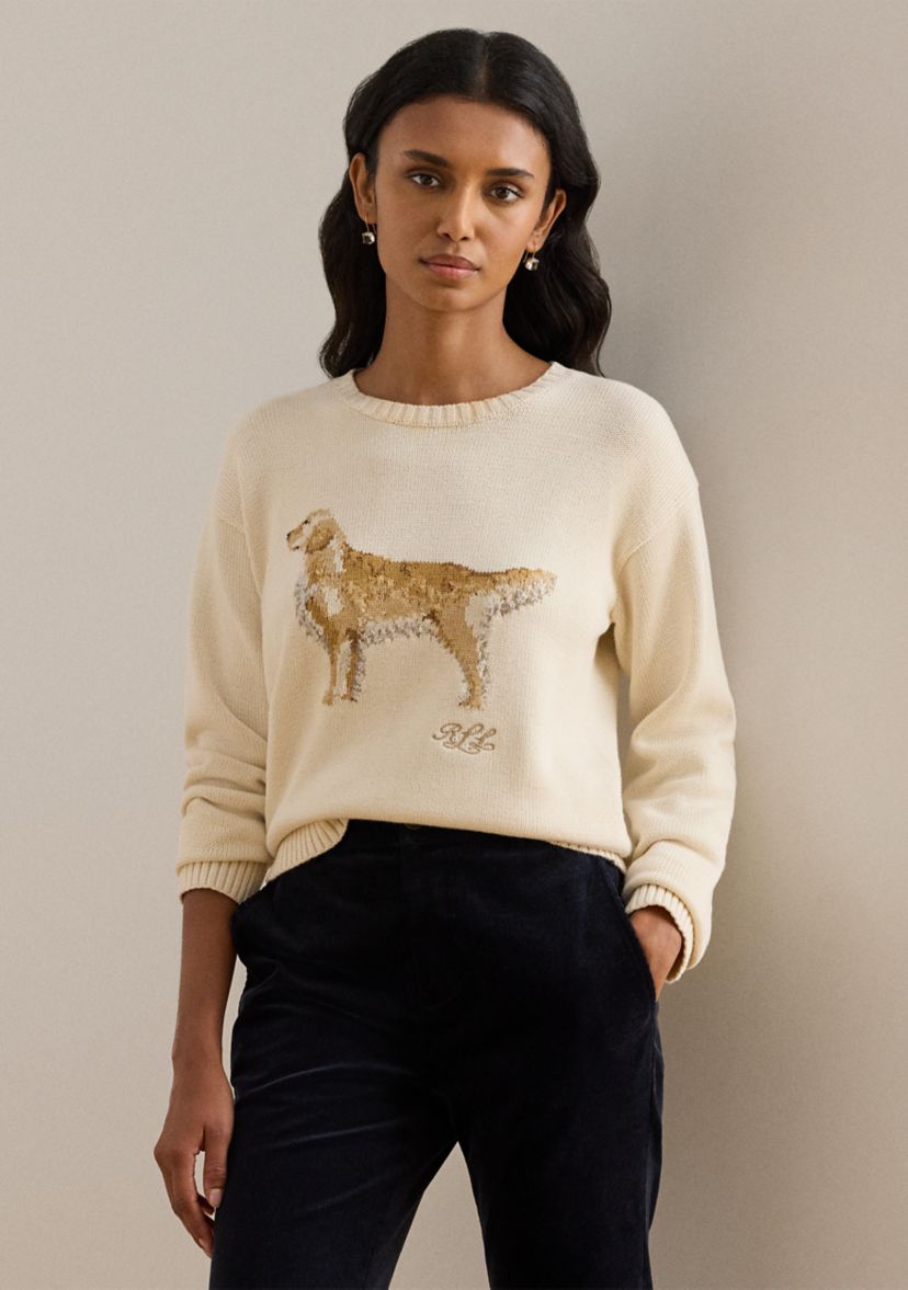 Intarsia-Knit Golden Retriever Sweater