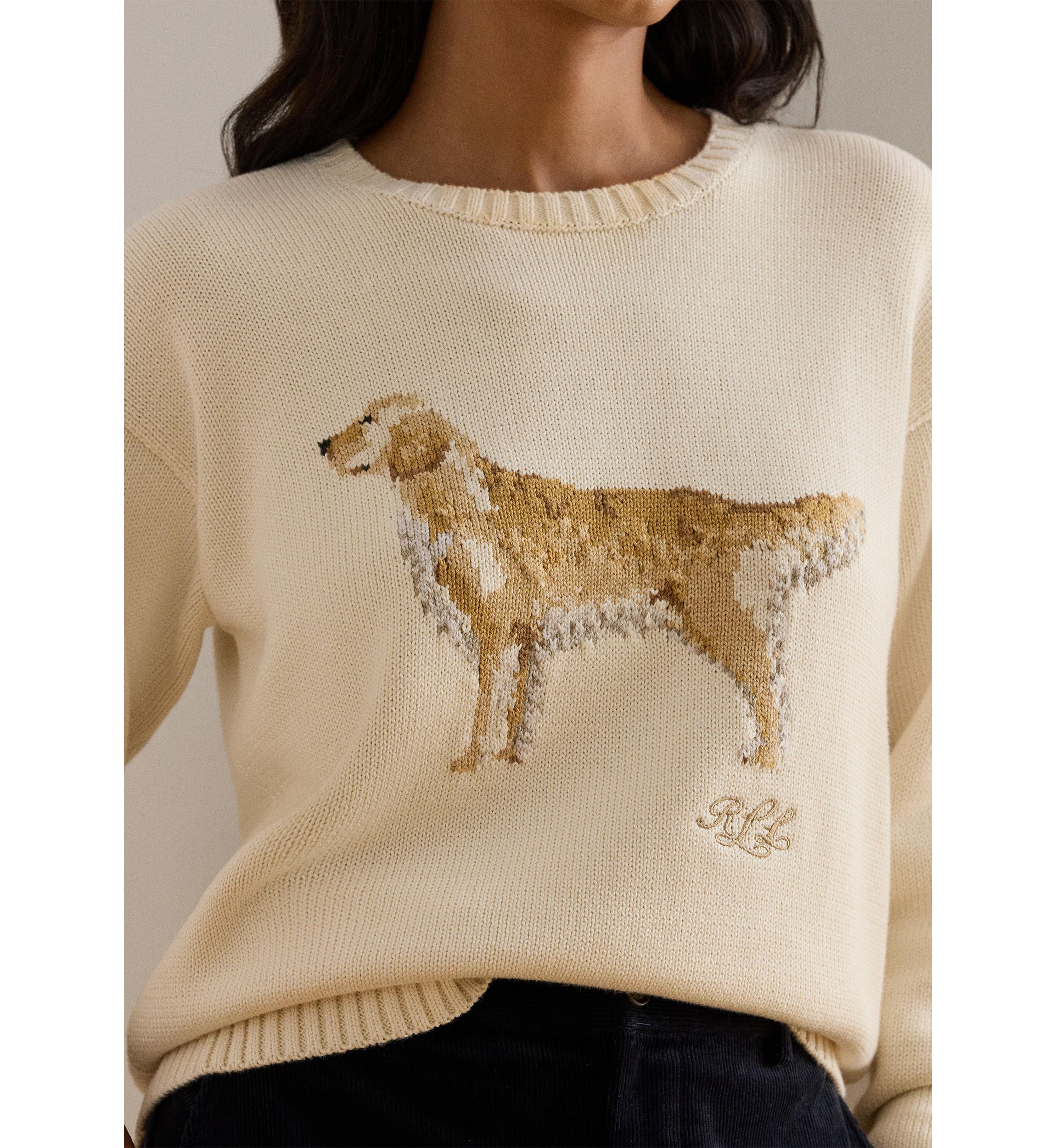 Intarsia-Knit Golden Retriever Sweater
