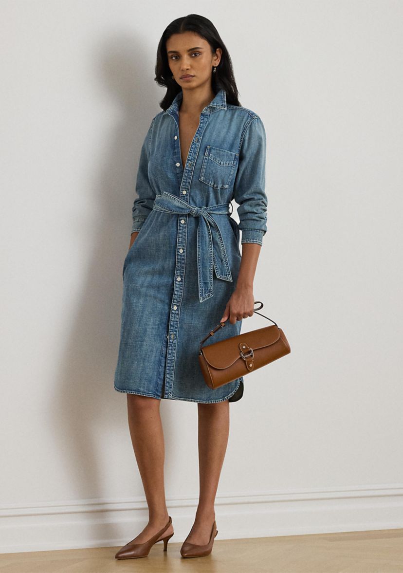 Belted Denim Shirtdress