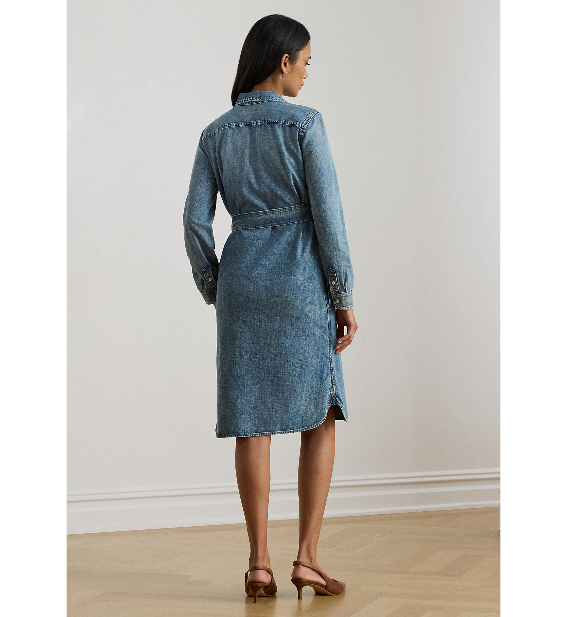white christmas dresses Belle Midi Dress Indigo Denim 4 / Indigo