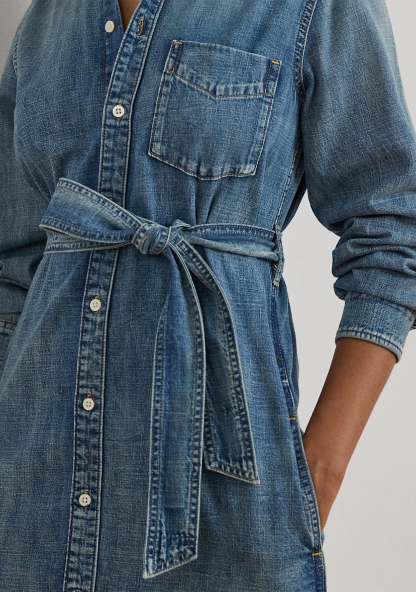 Belted Denim Shirtdress