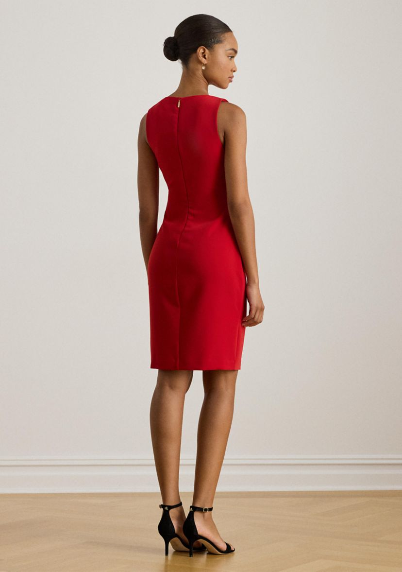 Womens Faille Sleeveless Sheath Dress