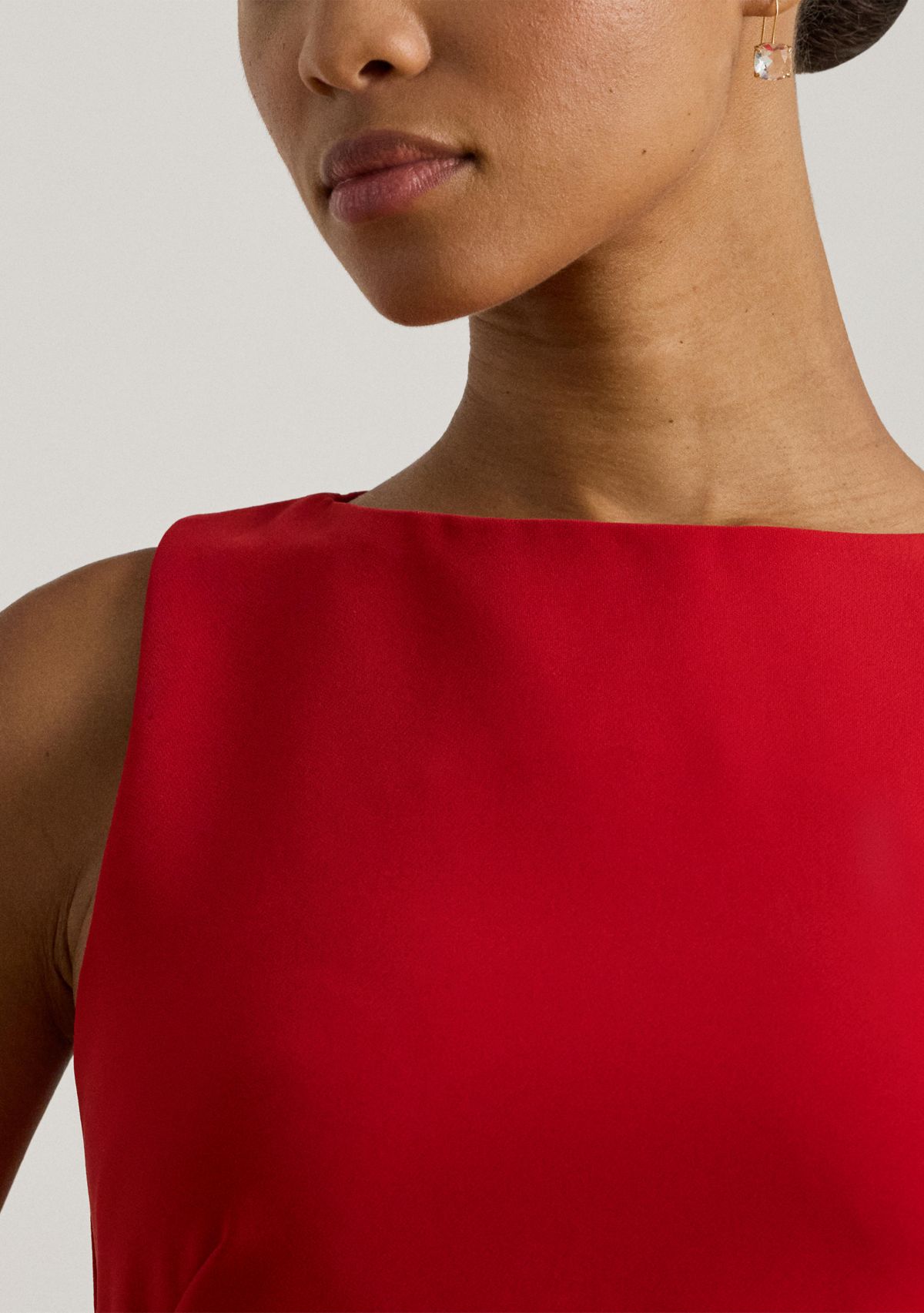 Womens Faille Sleeveless Sheath Dress