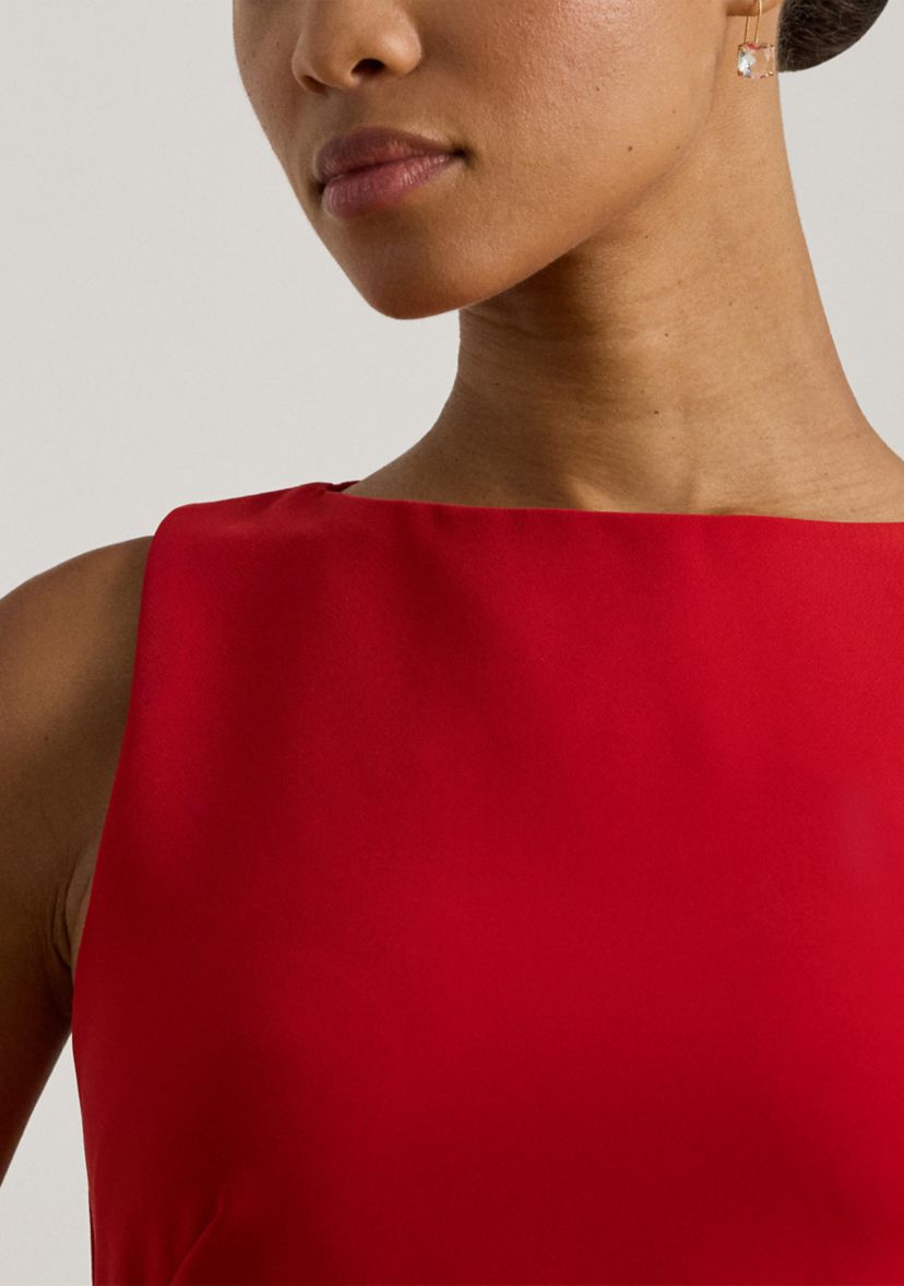 Womens Faille Sleeveless Sheath Dress