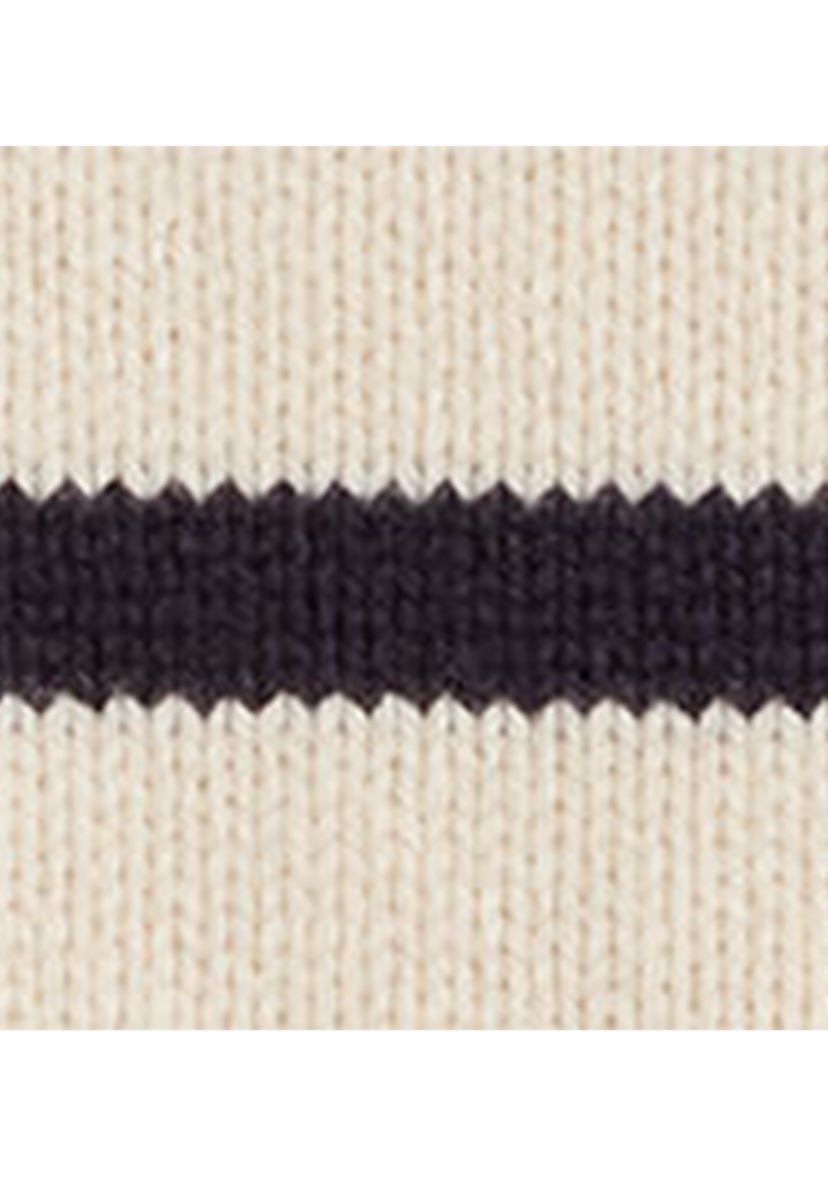 Womens Striped Wool-Blend Mock neck Sweater