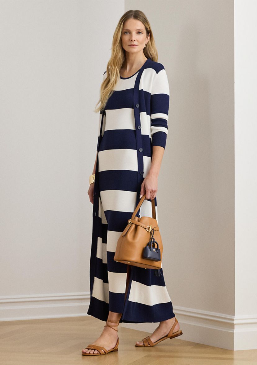 Striped Cotton-Blend Cardigan