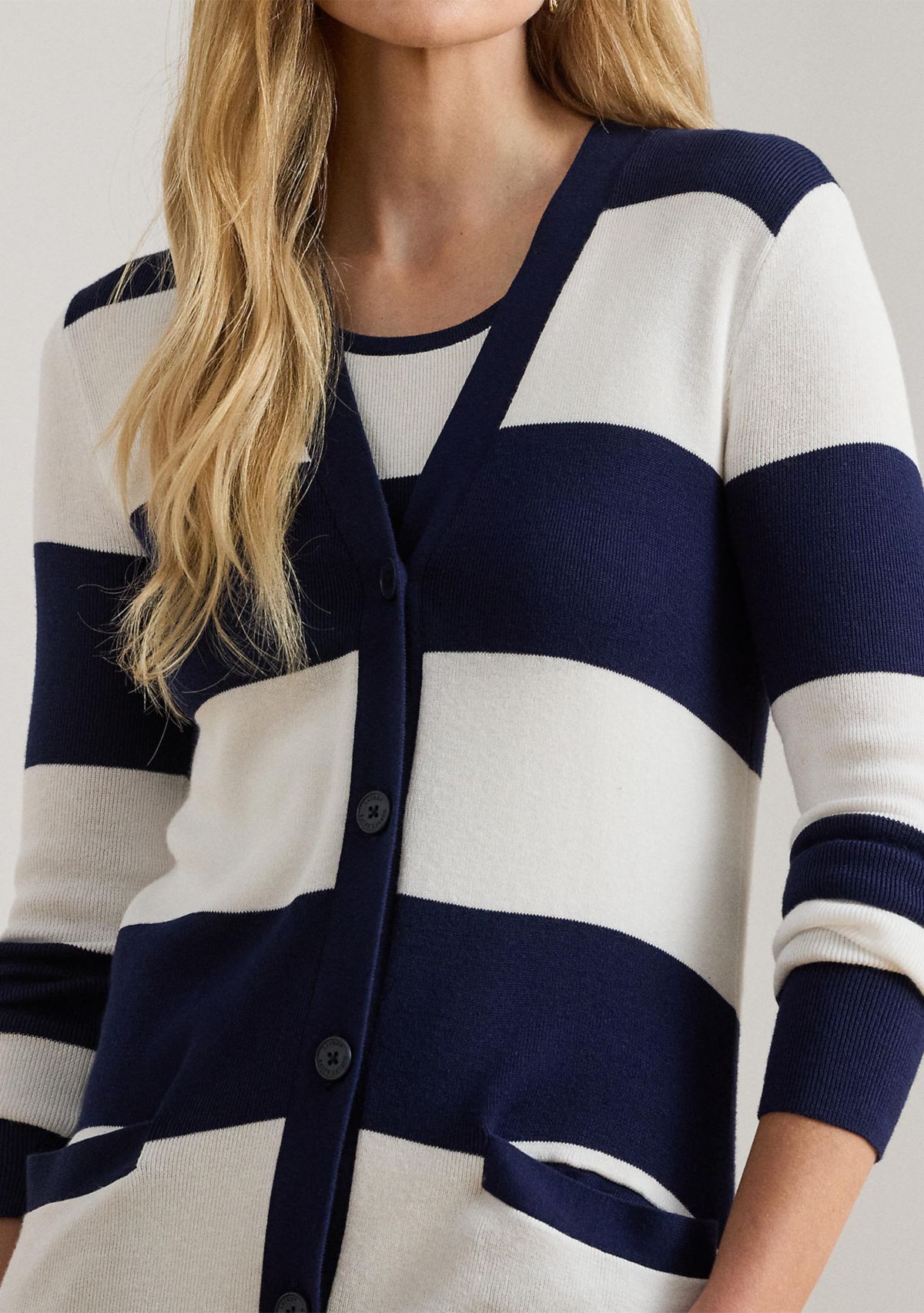 Striped Cotton-Blend Cardigan