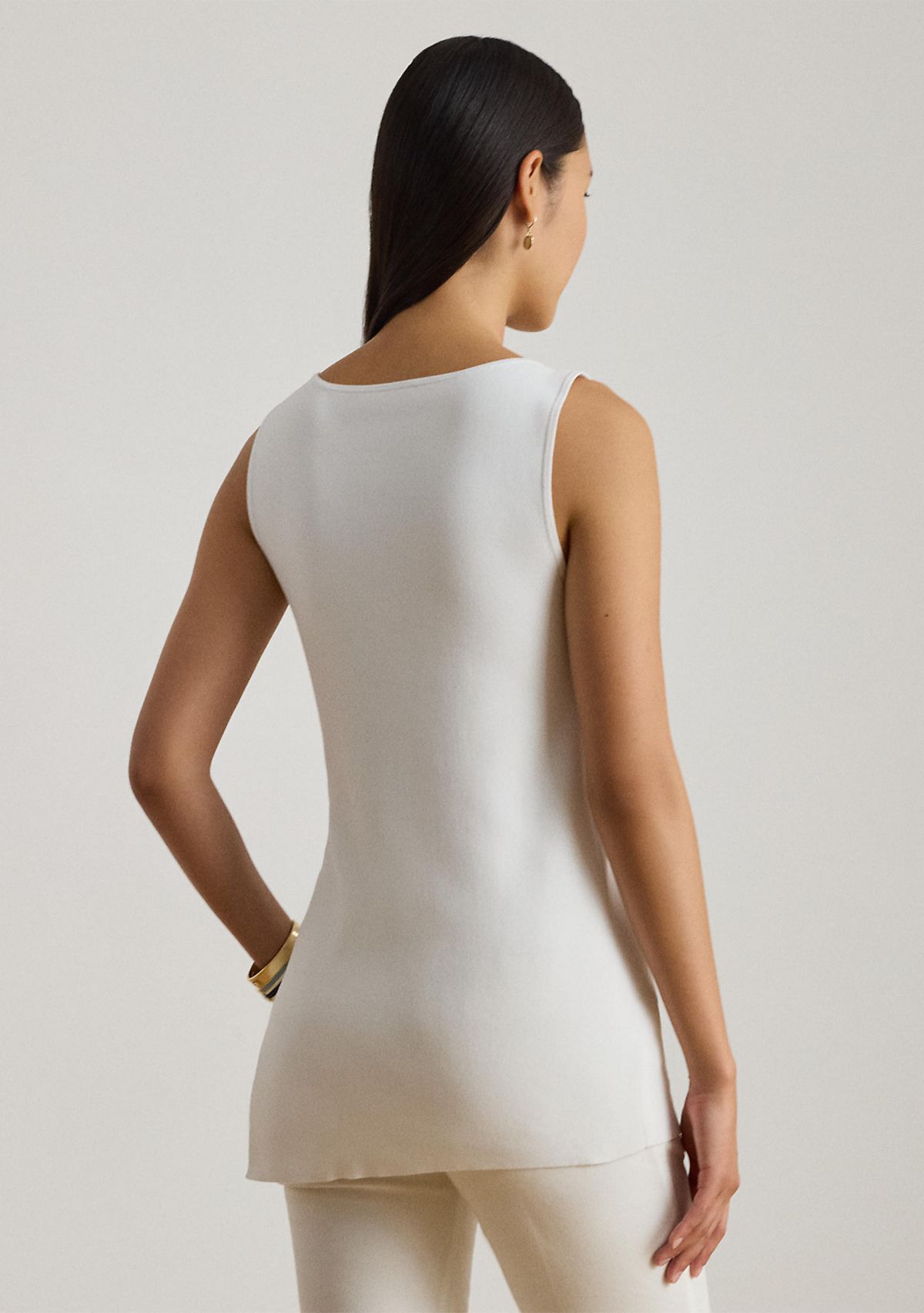 Womens Rib-Knit Sleeveless Sweater