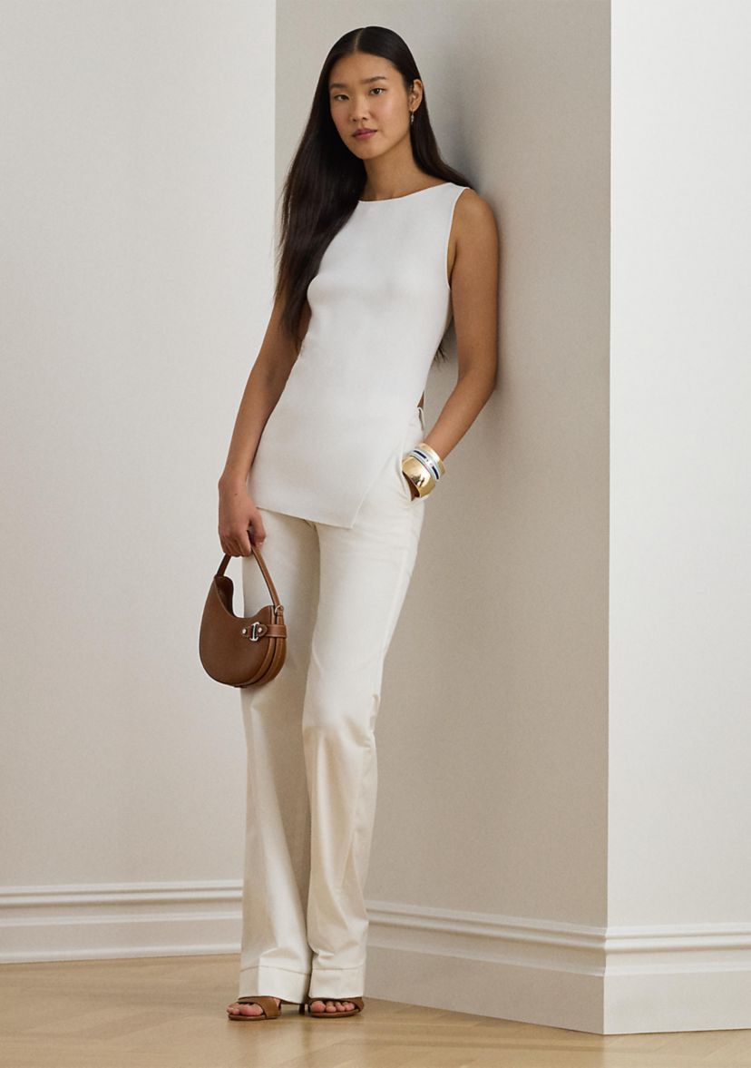 Womens Rib-Knit Sleeveless Sweater