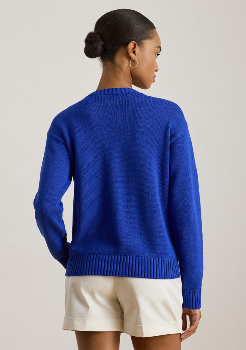 Color-Blocked Combed Cotton Sweater