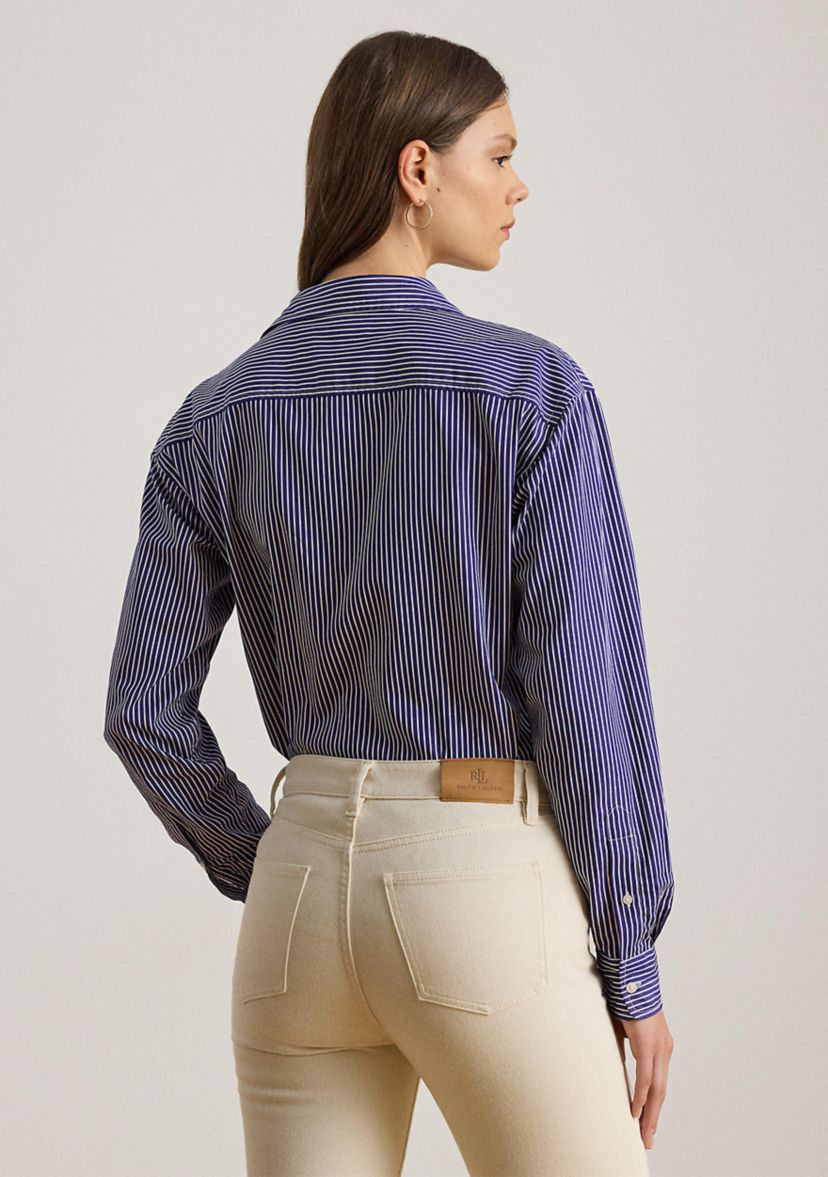 Womens Relaxed Fit Striped Broadcloth Shirt