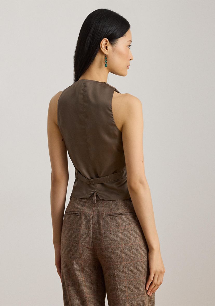 Womens Glen Plaid Wool-Blend Vest