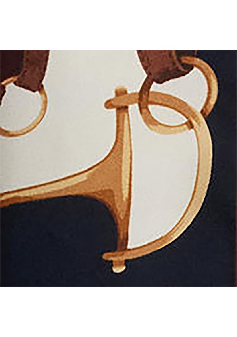 Womens Equestrian-Print Twill Midi Shirtdress