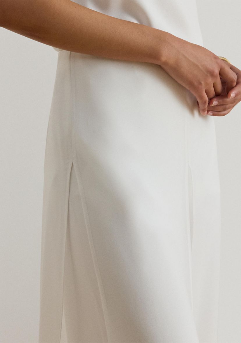 white chiffon dress pants Lauren Ralph Lauren Women's Chiffon-Trim Georgette Wide-Leg Pants