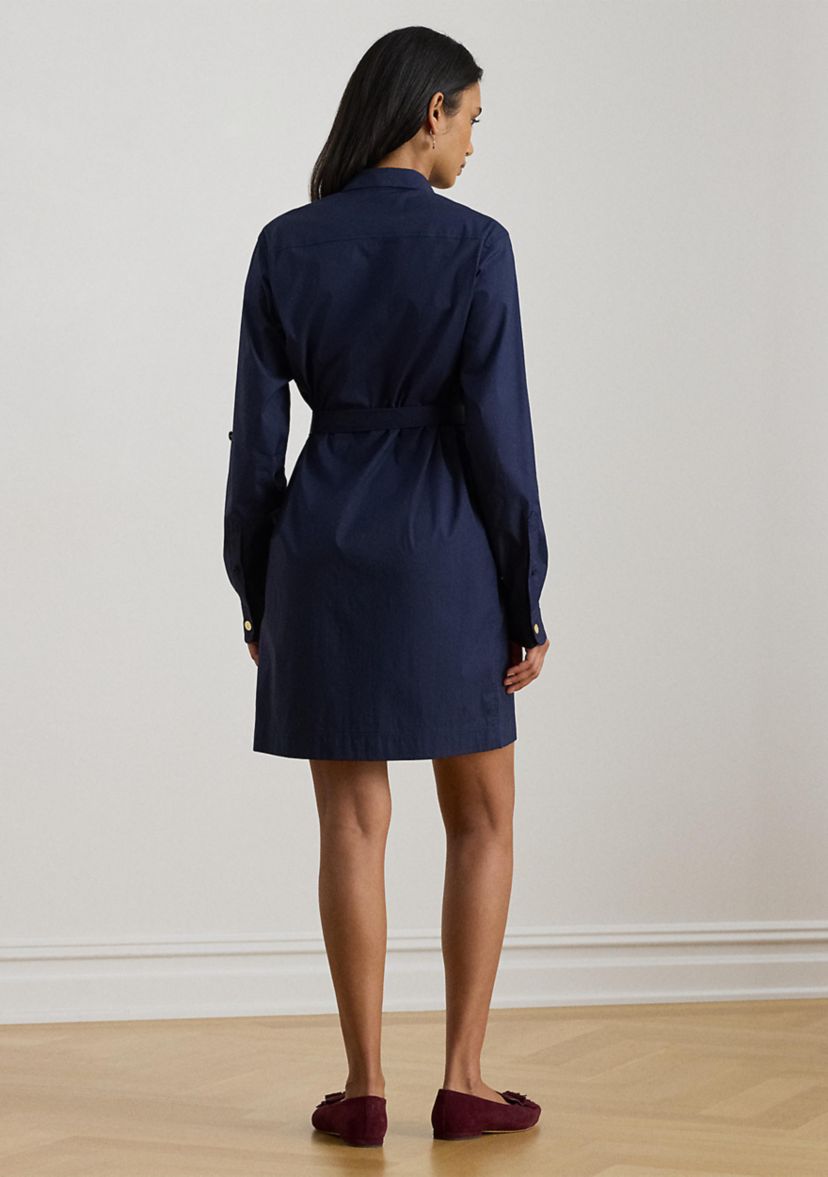 Roll-Tab-Sleeve Shirtdress
