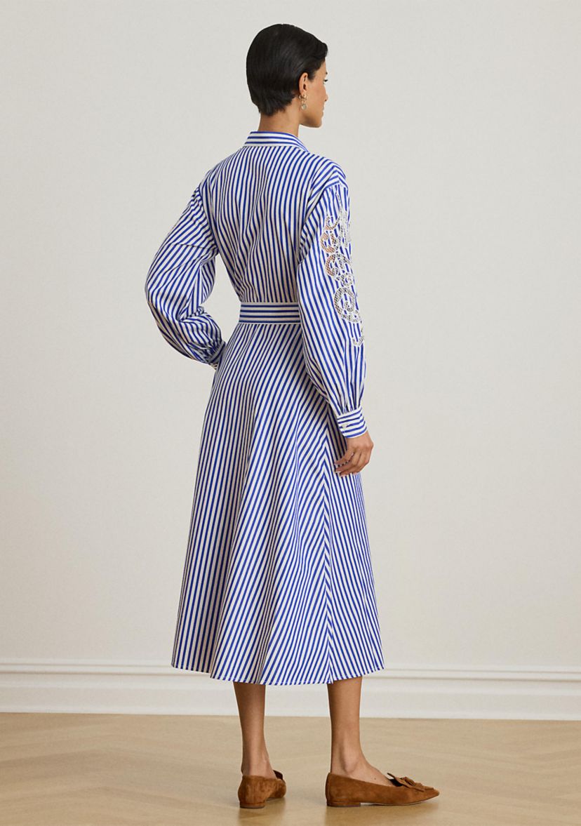 Lauren Ralph Lauren Striped Eyelet Broadcloth Shirtdress | Belk