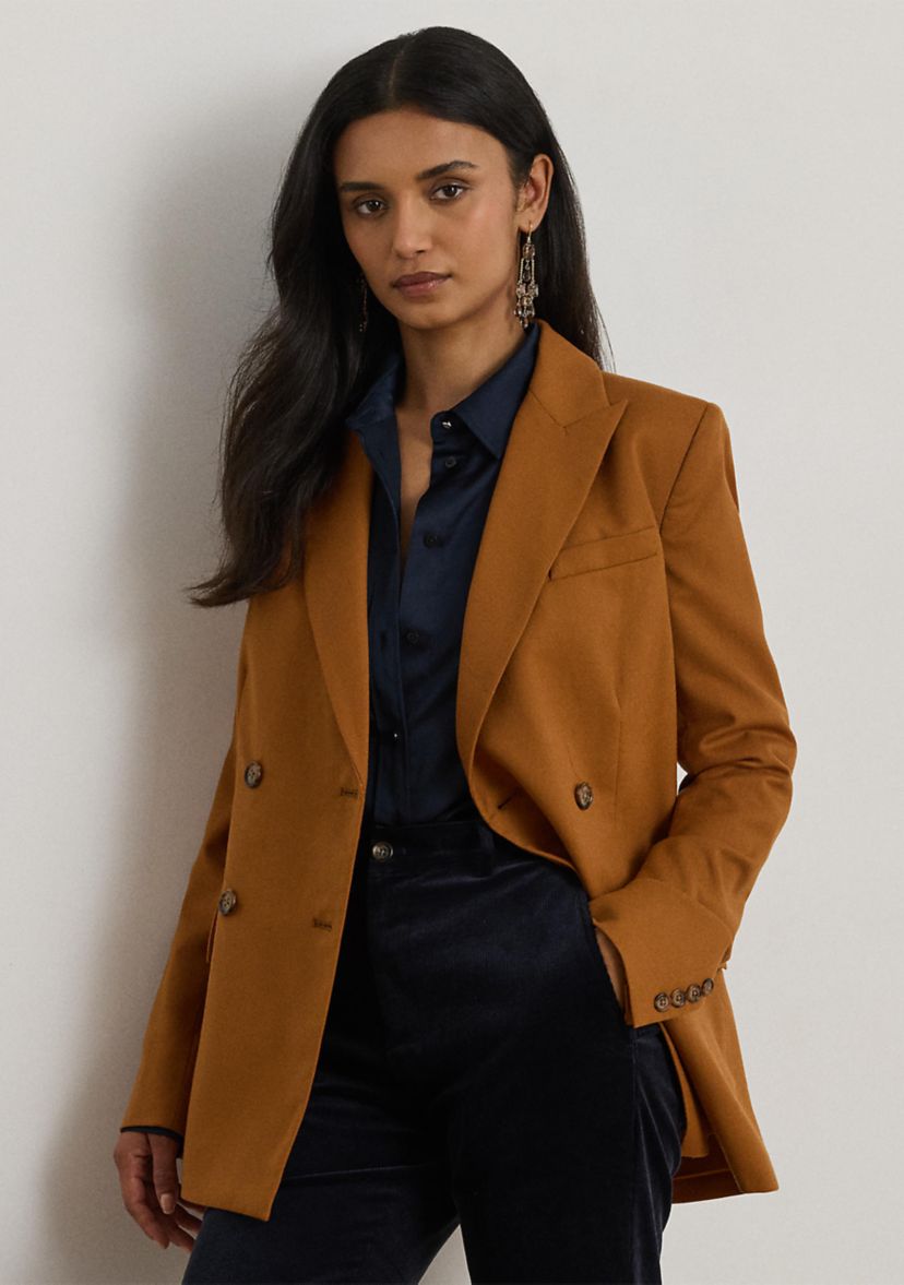 Double-Breasted Wool Twill Blazer