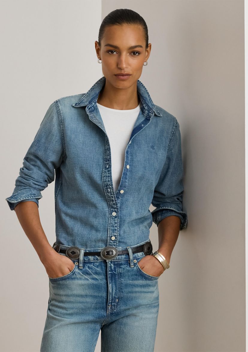 Womens Classic Fit Denim Shirt