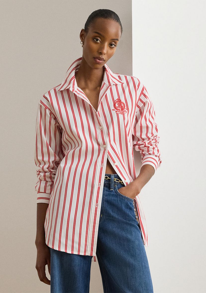 ralph lauren womens dress shirts Polo Ralph Lauren logo-embroidered Linen Shirt | White