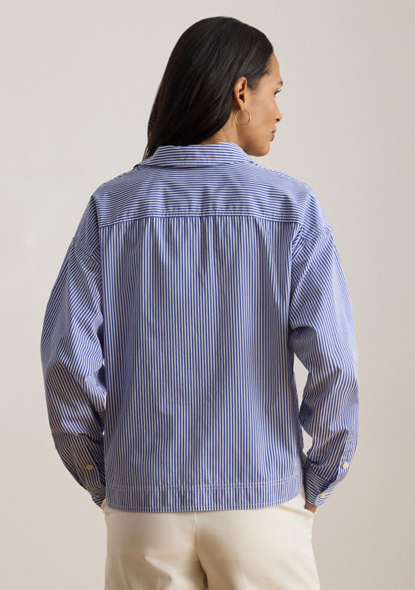 ralph lauren women's dress shirt POLO RALPH LAUREN Knit Dress Shirt Blue Stripes Cotton Women Button Do