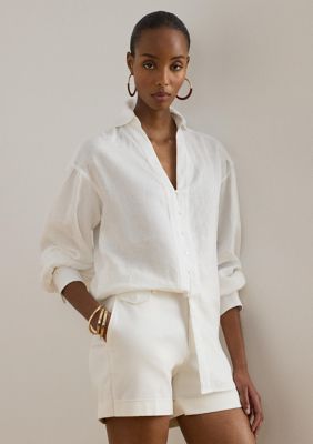 Lauren Ralph Lauren Women's Linen Blouson-Sleeve Shirt