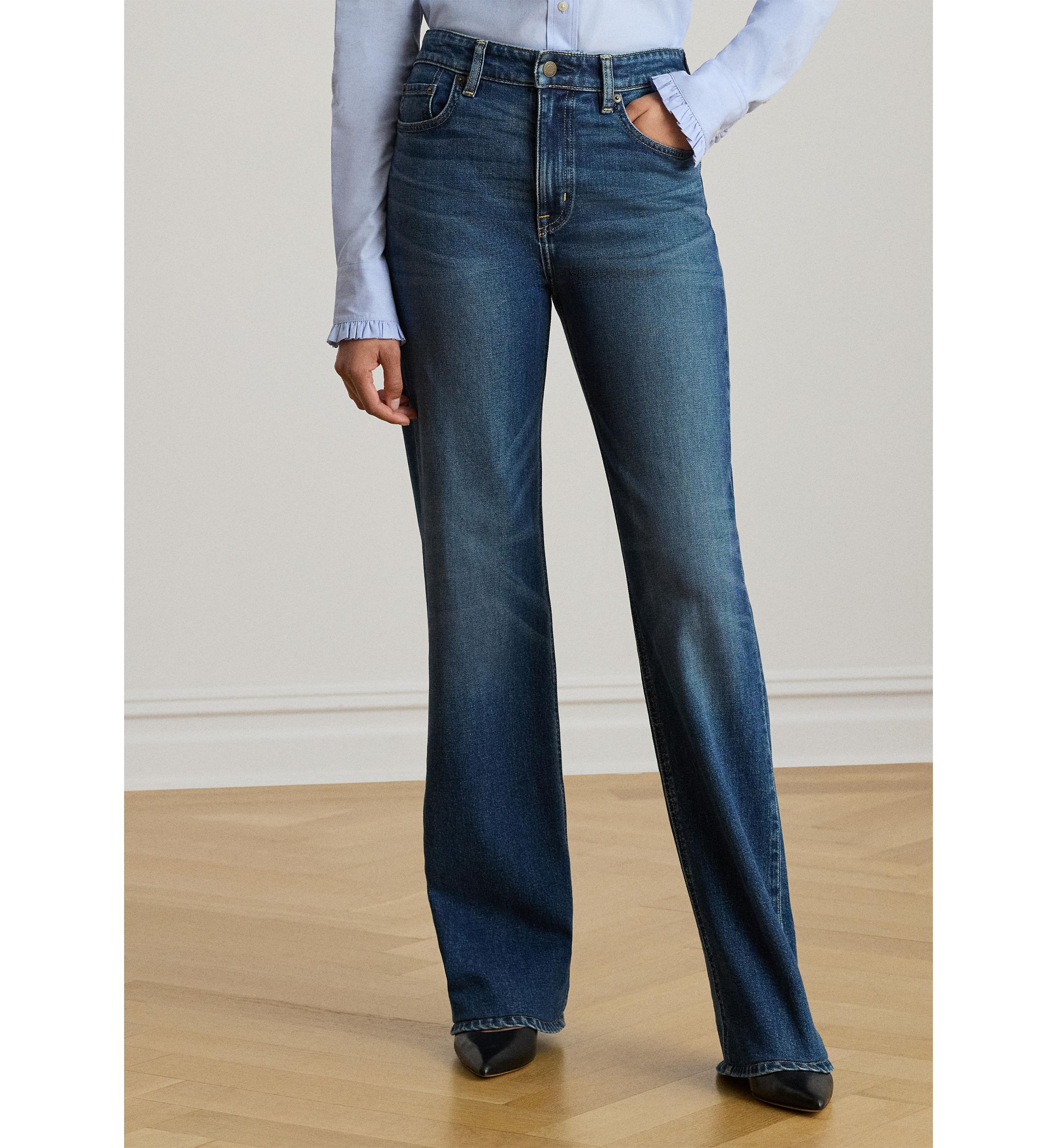 パンツ Ralph Lauren Wide Straight Denim Pants Lauren Ralph Lauren High-Rise Straight Wide-Leg Jeans | Belk