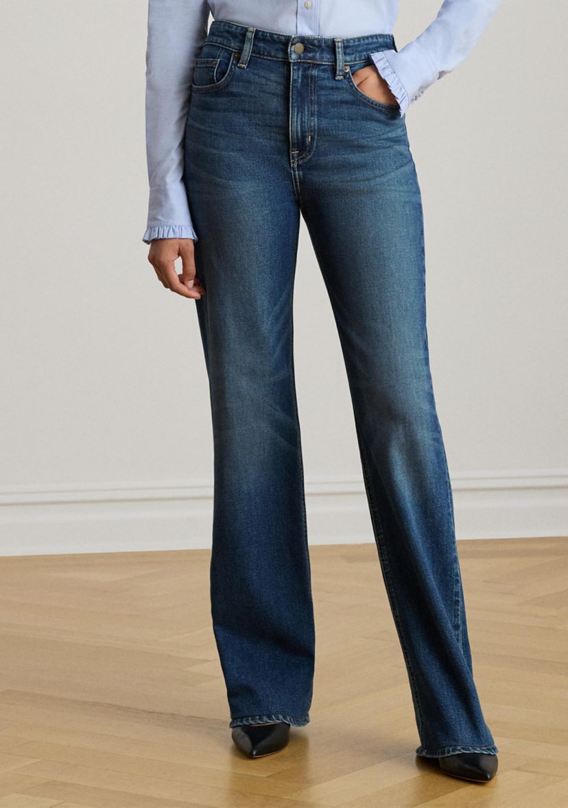 Lauren Ralph Lauren High-Rise Straight Wide-Leg Jeans | Belk