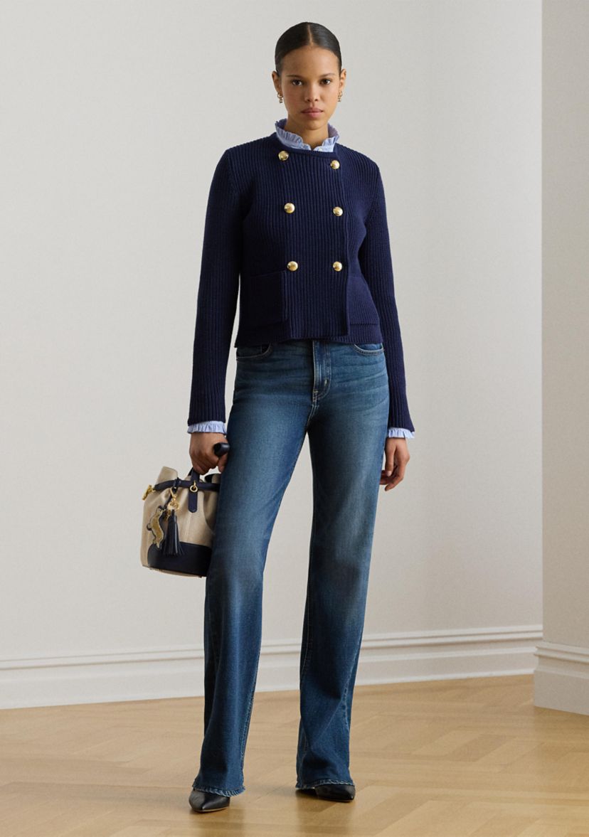 Lauren Ralph Lauren High-Rise Straight Wide-Leg Jeans | Belk