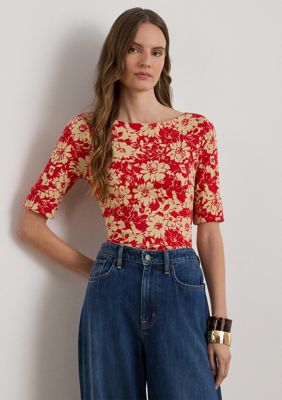 Lauren Ralph Lauren Women's Floral Stretch Cotton Boatneck Shirt