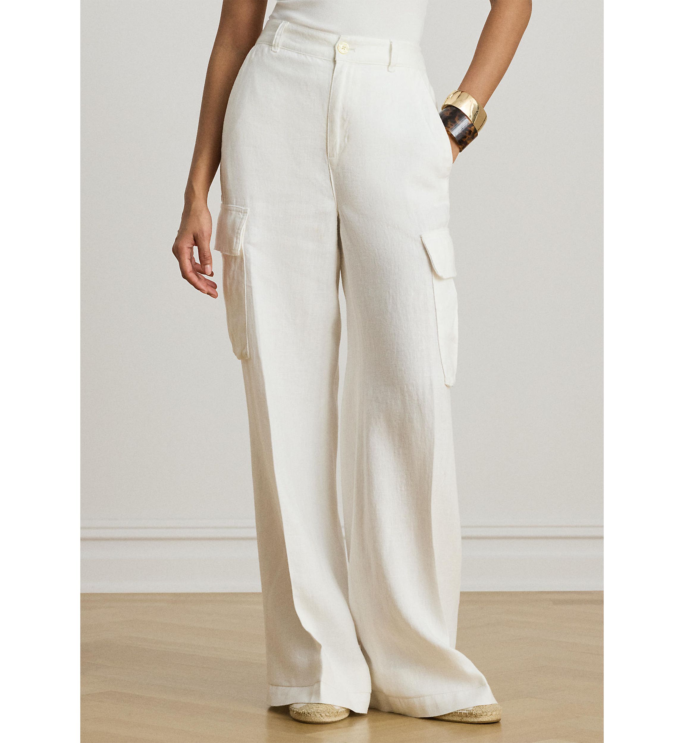 Lauren Ralph Lauren Linen Wide-Leg Cargo Pants | Belk