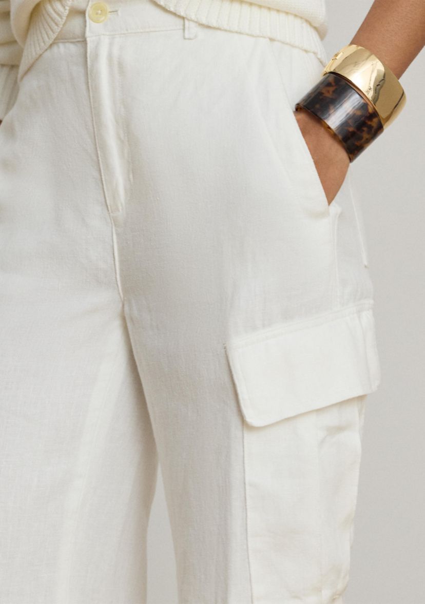 Lauren Ralph Lauren Linen Wide-Leg Cargo Pants | Belk